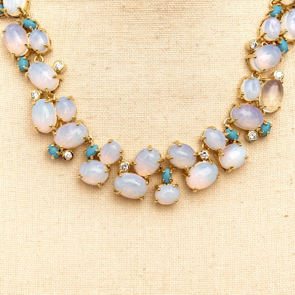Real Collectibles by Adrienne cabachon necklace blue stones & faux diamonds - Picture 5 of 16